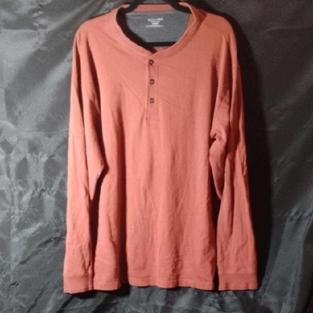 St. John's Bay Men's Long Sleeve Henley - Rust